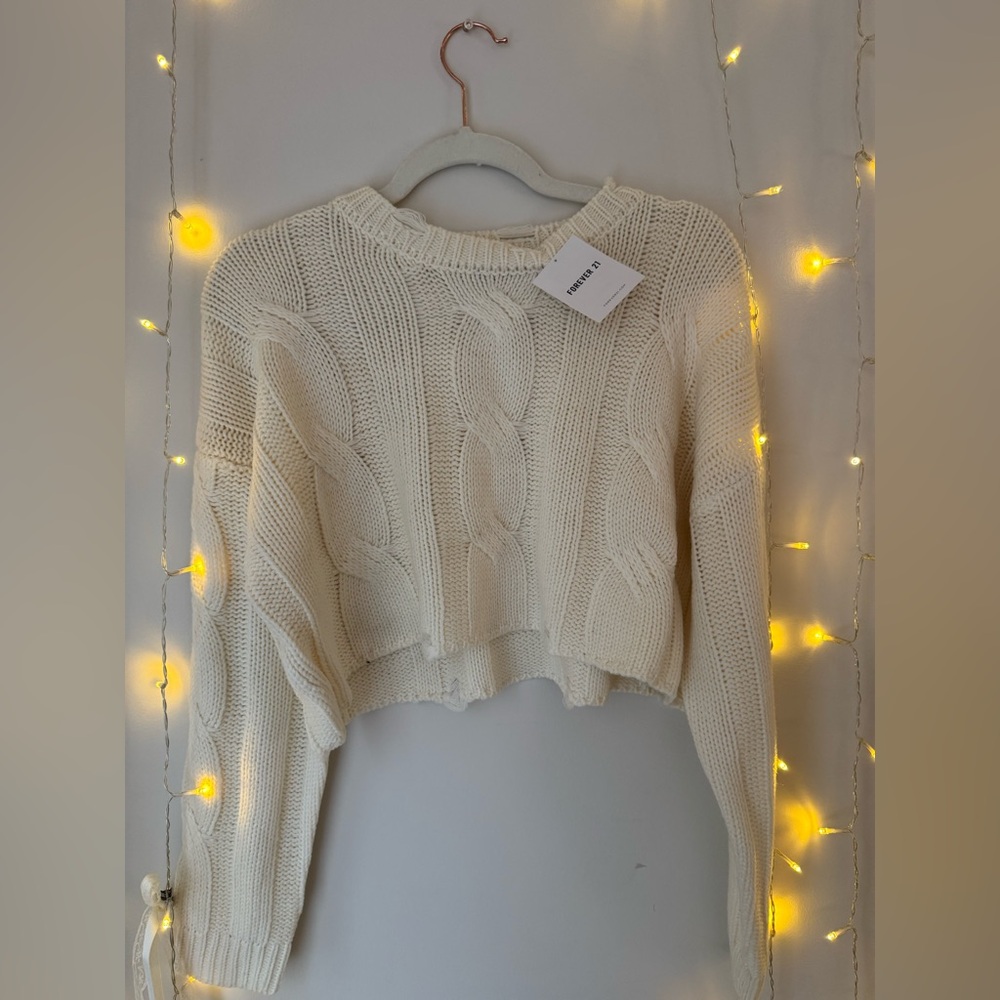 Forever 21 cropped distressed sweater